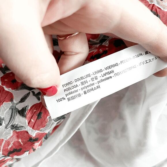 Zara Basic Women Tank Top Sleeveless Floral Red Large - Picture 5 of 8